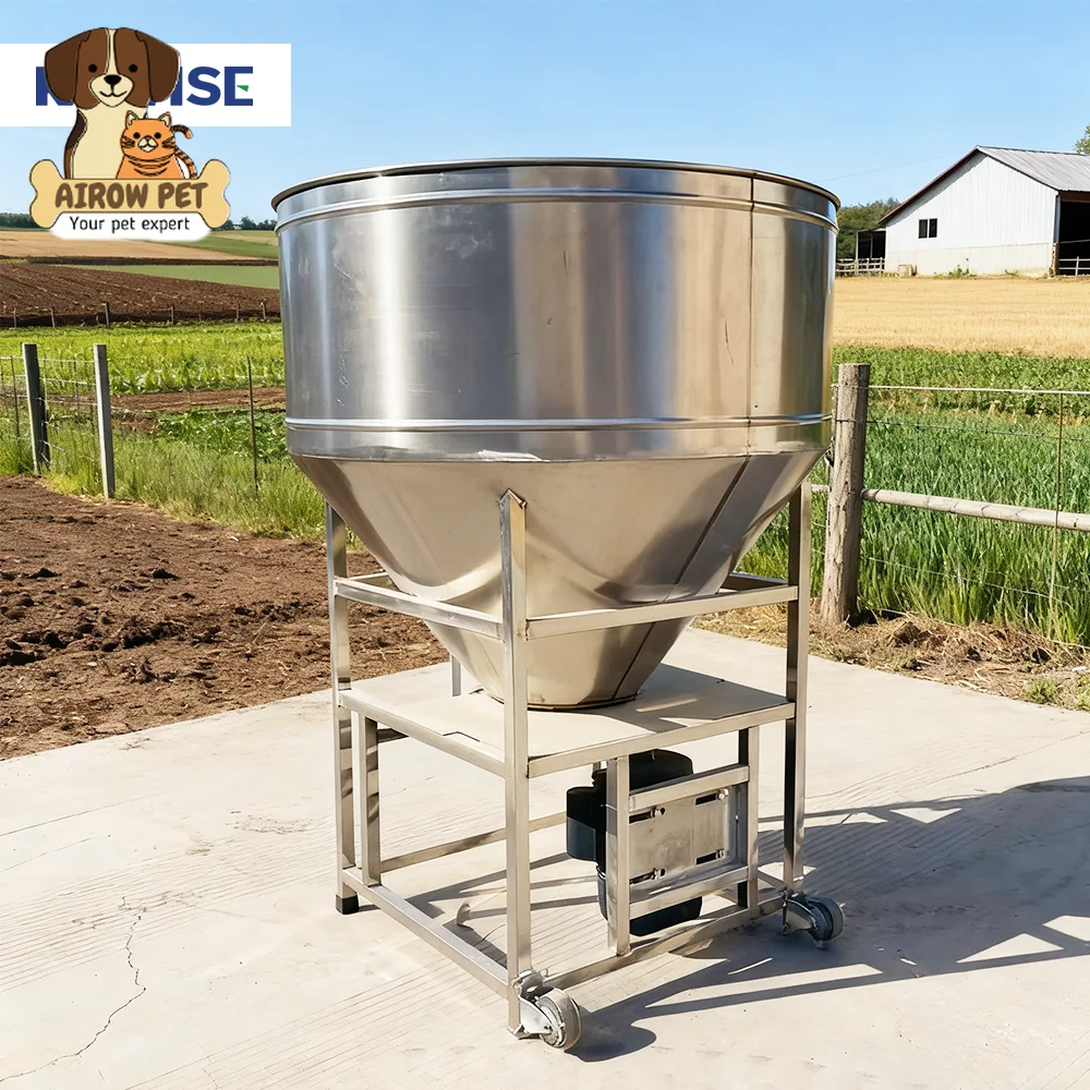 AIROW Electric and Diesel Feed Mixer for Farms with 304 Stainless Steel Body and Optional Lid
