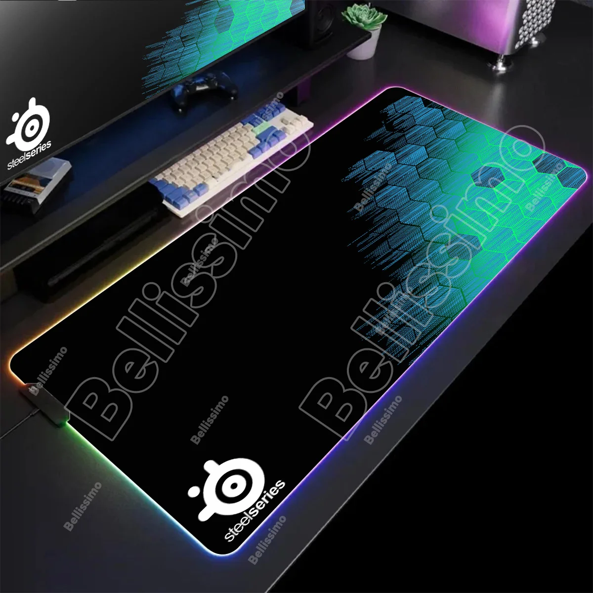Rgb Mouse Pad Xxl S*Steelseries Laptop Mat Gaming Mousepad Backlit Keyboard Gamer Girl Table Pads LED Deskpad Mausepad Cs Go