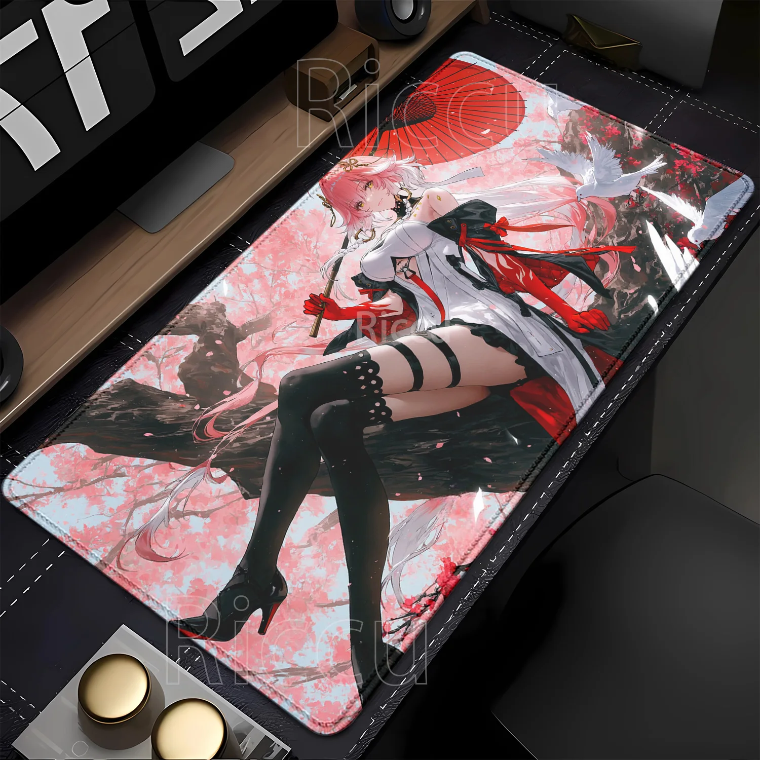 Sexy Changli Wuthering Waves Gaming Mice Pad Laptop Keyboard Anime Girl Desk Mat Xxl Gaming Rubber Cabinet HD Printing Mousepad