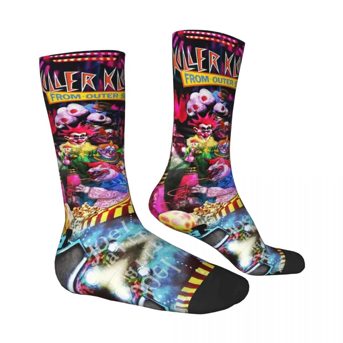 Palhaços assassinos Unisex 3D Print Socks, Crazy Street Style Sock, Crazy Horror Film, Corrida, Espaço Sideral