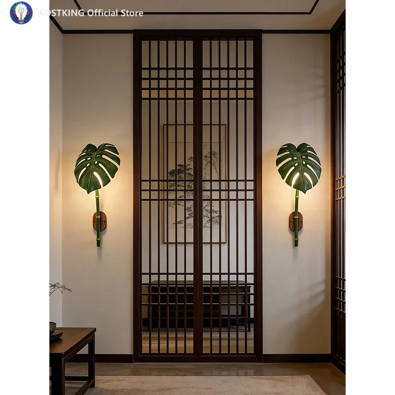 Outdoor Waterproof Wall Lamp With E27 1 -Light Bionic Bamboo Wall Sconce For Balcony Garden Entryway Bedroom Decor Viewing Lamp