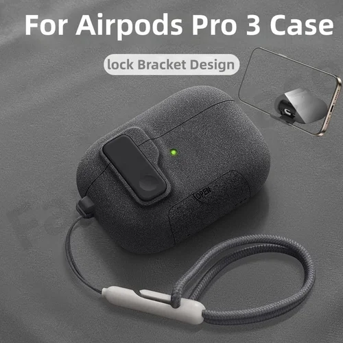 Funda para AirPods Pro3 Gen (2025) con bloqueo seguro, cubierta dura militar a prueba de golpes de cuerpo completo para Apple AirPods Pro de 3. a generación
