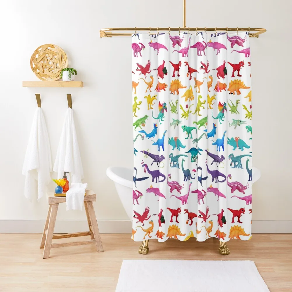 

Rainbow dinos Shower Curtain Bathroom And Shower Products Shower Sets For Bathroom For Bathroom Window Curtain