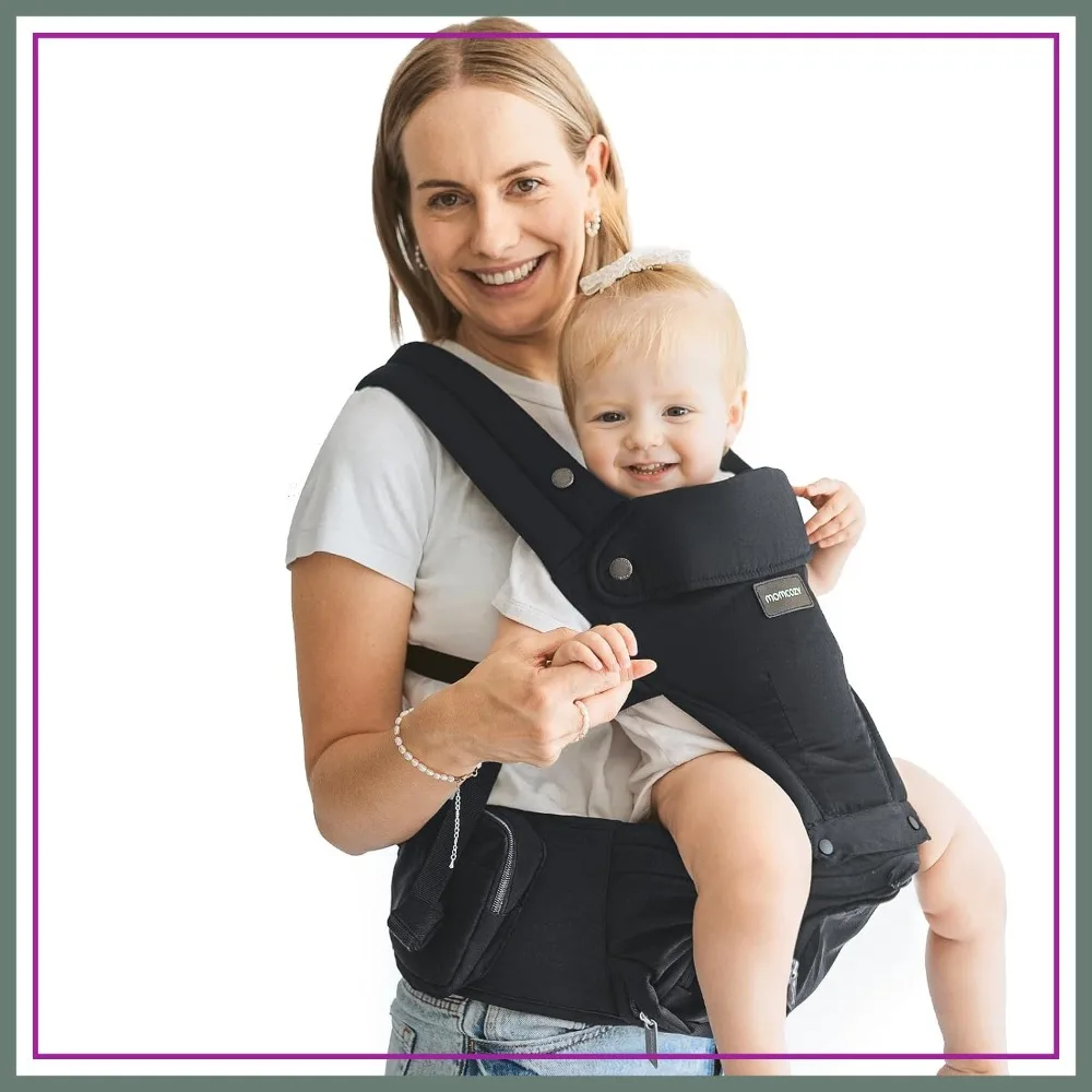 

2-in-1 Baby Carrier with Hip Seat, Forward-Facing Carry, Detachable Hands-Free, Up to 44lbs, Fits Waist up to 45 Inches