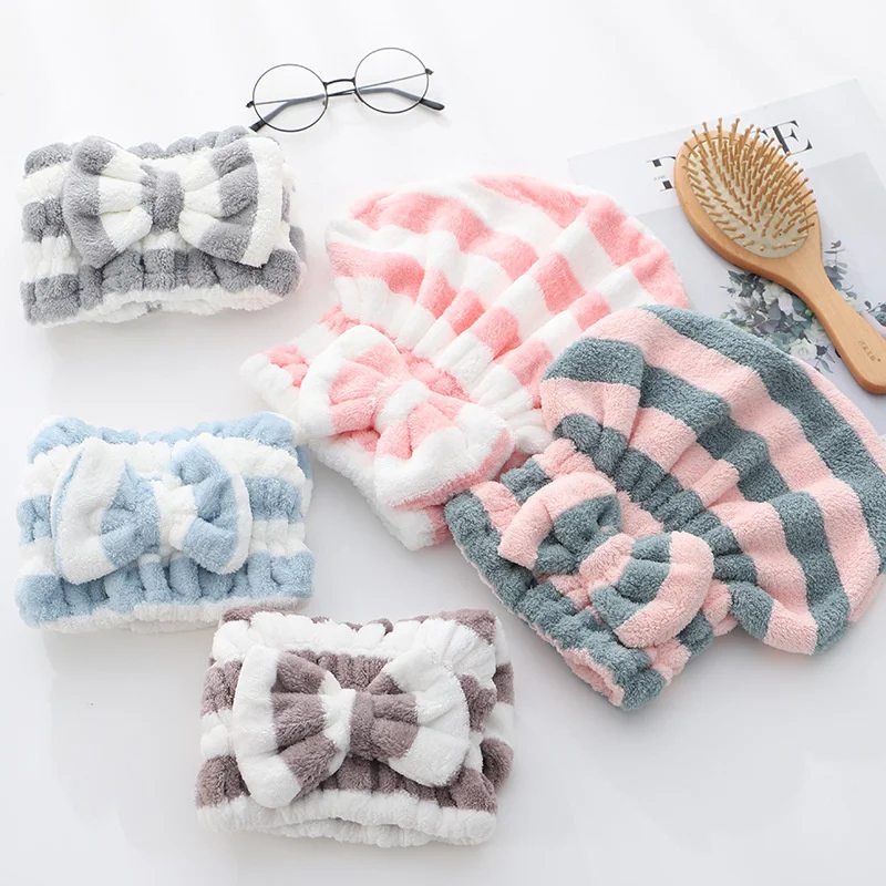 Absorbent dry hair cap female dry hair wipe hair Princess cap lovely long hair towel thickened headband shampoo and bath cap