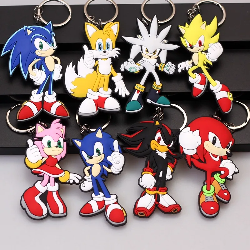 Llaveros de moda con personajes de anime de Sonic y Shadow, nuevos 2026, para mochilas, regalos de cumpleaños