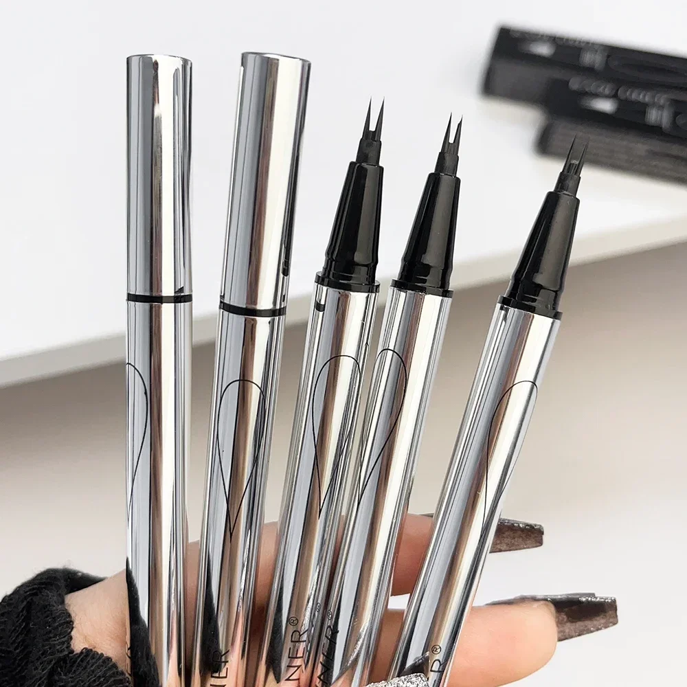 Ultra-fine 2 Fork Liquid Eyebrow Pencil Lasting Natural Easy To Color No Smudging Eyeliner Lower Eyelash Pen Eye Makeup Cosmetic