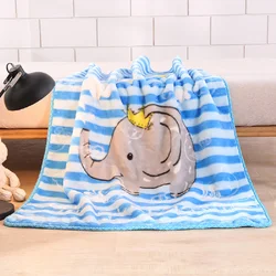 1Pc New Double-Layer Skin-Friendly Kidsren's Blanket Cover Blanket Suitable for Kindergarten Primary School Students and Babies to Heattech, Comfortable and Fashionable Cute Cartoon Print 100X130Cm