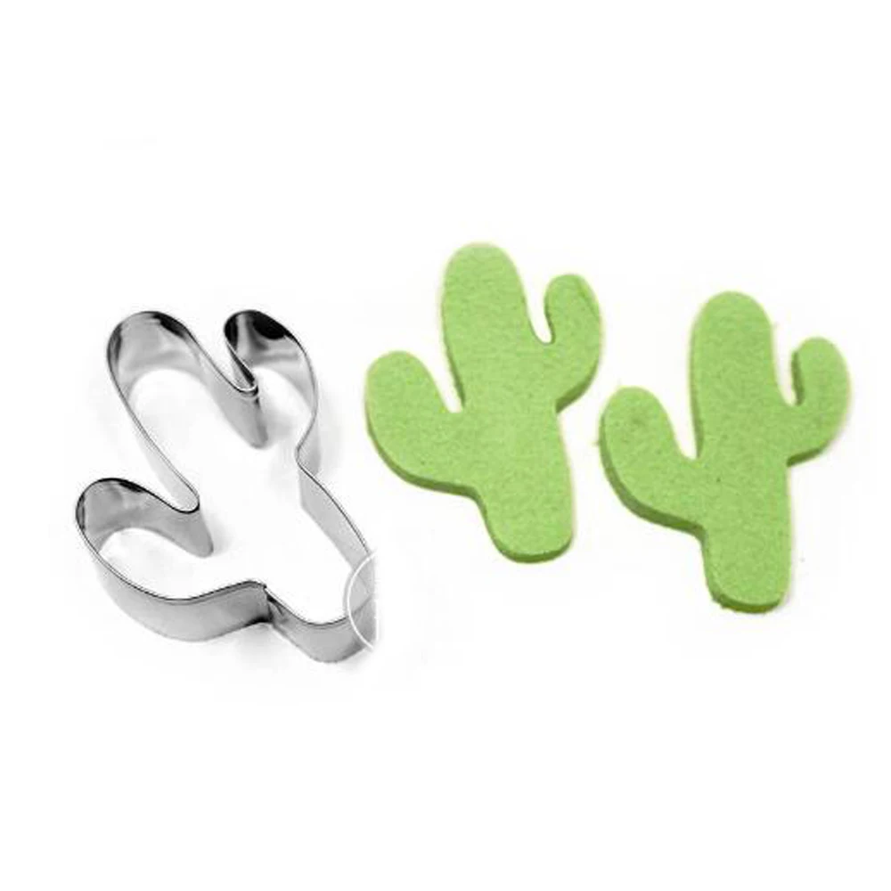 

1pcs patisserie reposteria Cactus Stainless Steel Cookie Cutter Sugarcraft Fondant Cake Decor Tool Plaste Mold Biscuit Mould