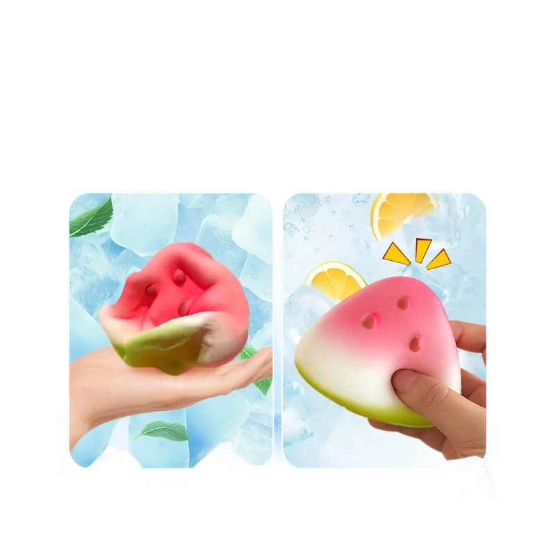 Wassermelone Zappelspielzeug Anti-Stress Langsam steigende Frucht Pinch Squeeze Stress Reliever Lustige Druckminderer Prop