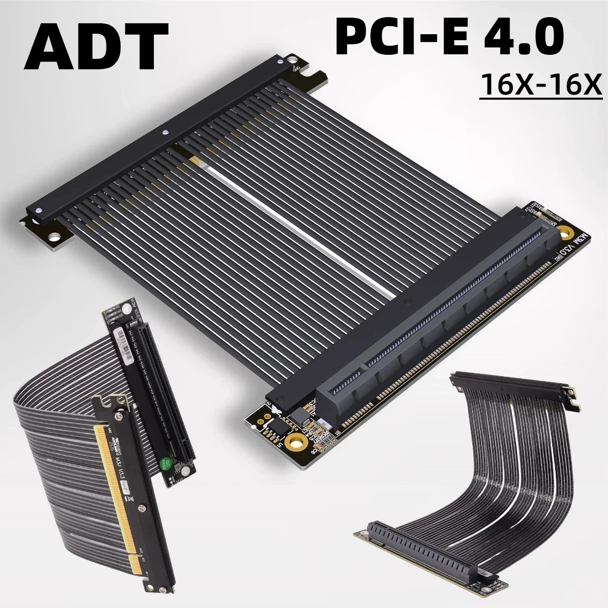 

ADT-Link 2025 New Single Reverse Riser Cable PCIe 4.0 x16 Soft GPU Extension Cable GEN4 16X For A4 ITX-PC Case RTX 4090 RX7900xt