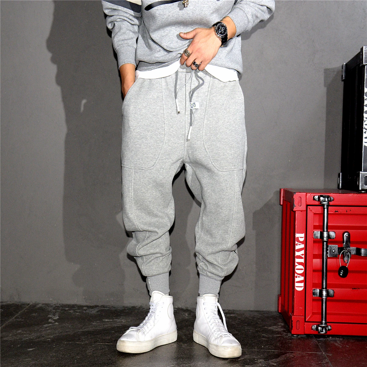 Spring Autumn Korean Fashion Streetwear Hip Hop Sweatpants Kpop Couple Jogging Pants Harajuku Black Sports Harem Joggers Men