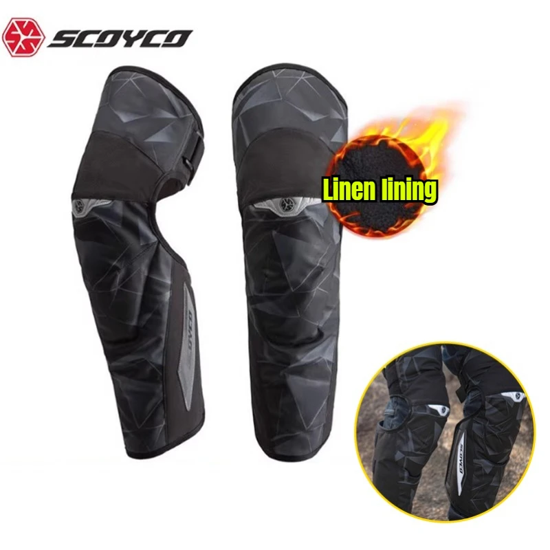 Scoyco Motorcycle Knee Pads Protection Gear Warm Waterproof Windproof Motorbike Leg Guards for Winter Riding  mtb knee pads