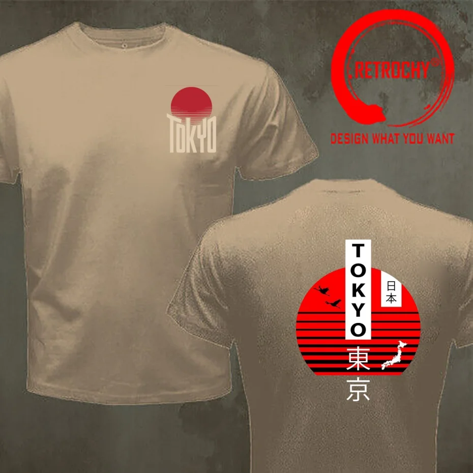 Funny Design Tokyo japan typography slogan streetwear y2k style  Shirt Men Fashion Trendy Casual Clothing Stylish Tops Tee Shirt