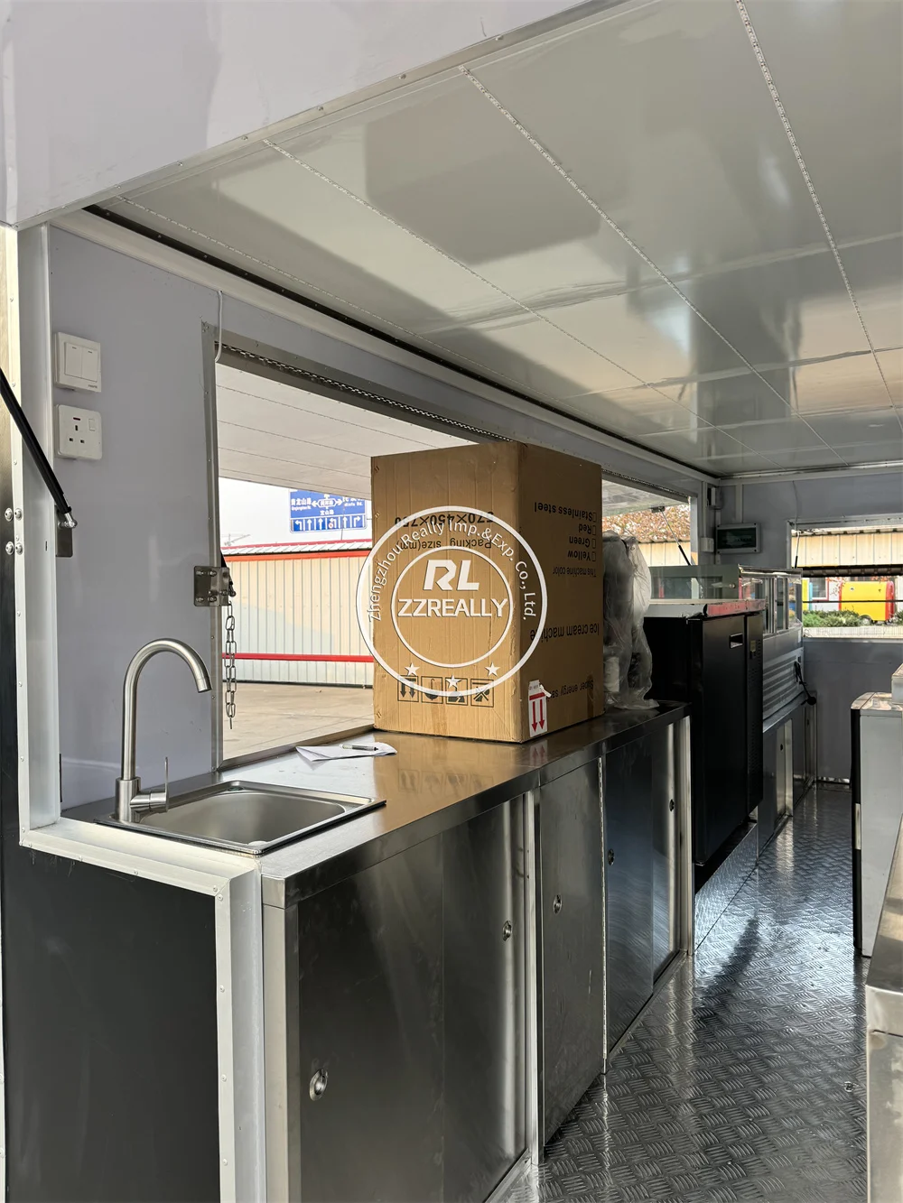 Carrinho de comida para caminhão de catering, cozinha móvel, totalmente equipado, carrinho de sorvete, concessão, caminhão de comida, reboque, cachorro-quente, quiosque de lanche