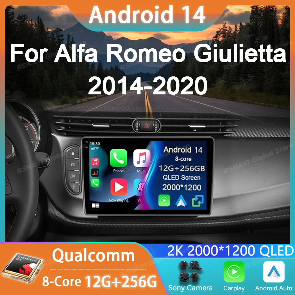 Car Radio Android 14 For Alfa Romeo Giulietta 940 2013 - 2023 GPS Carplay Multimedia Player Navigation Stereo Auto DSP DVD Audio