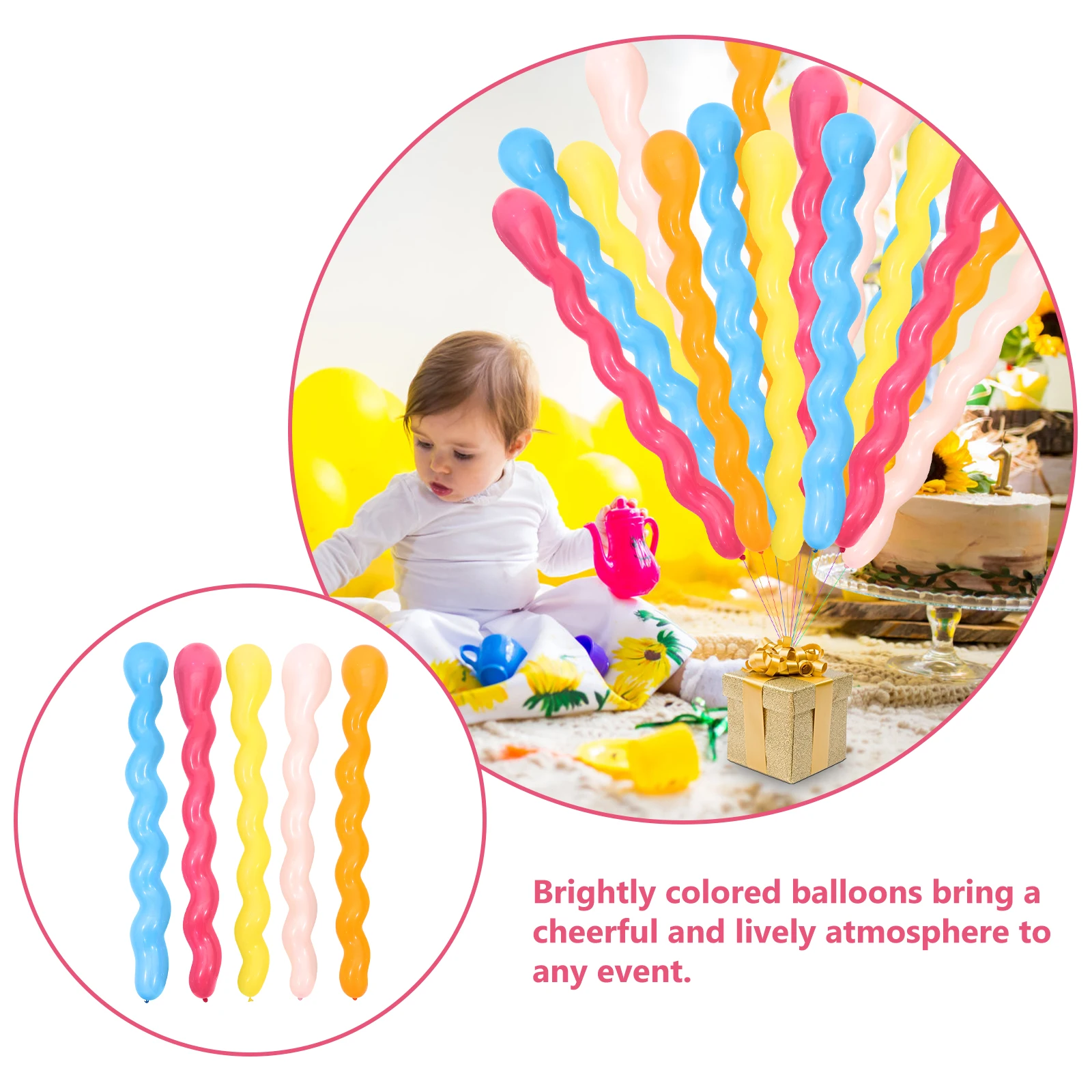 

100 Pcs Long Twist Latex Party Twisted Balloons Party Balloons Assorted Color Assorted Color Toy Festive Decoration