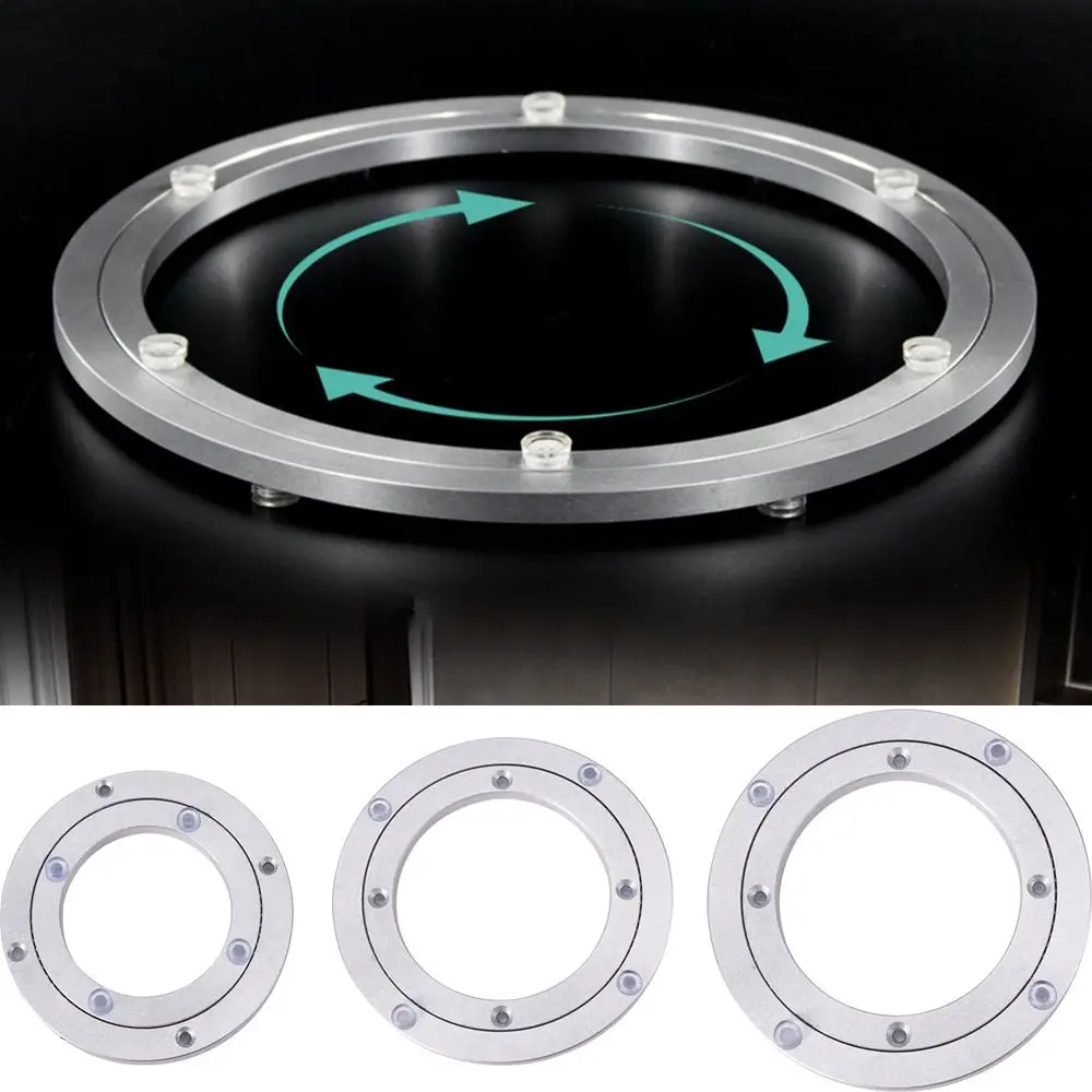 

Smooth Aluminum Table Turntable Quiet Rust Resistant Rotating Bearing Base Large Load Bearing Effortless Access