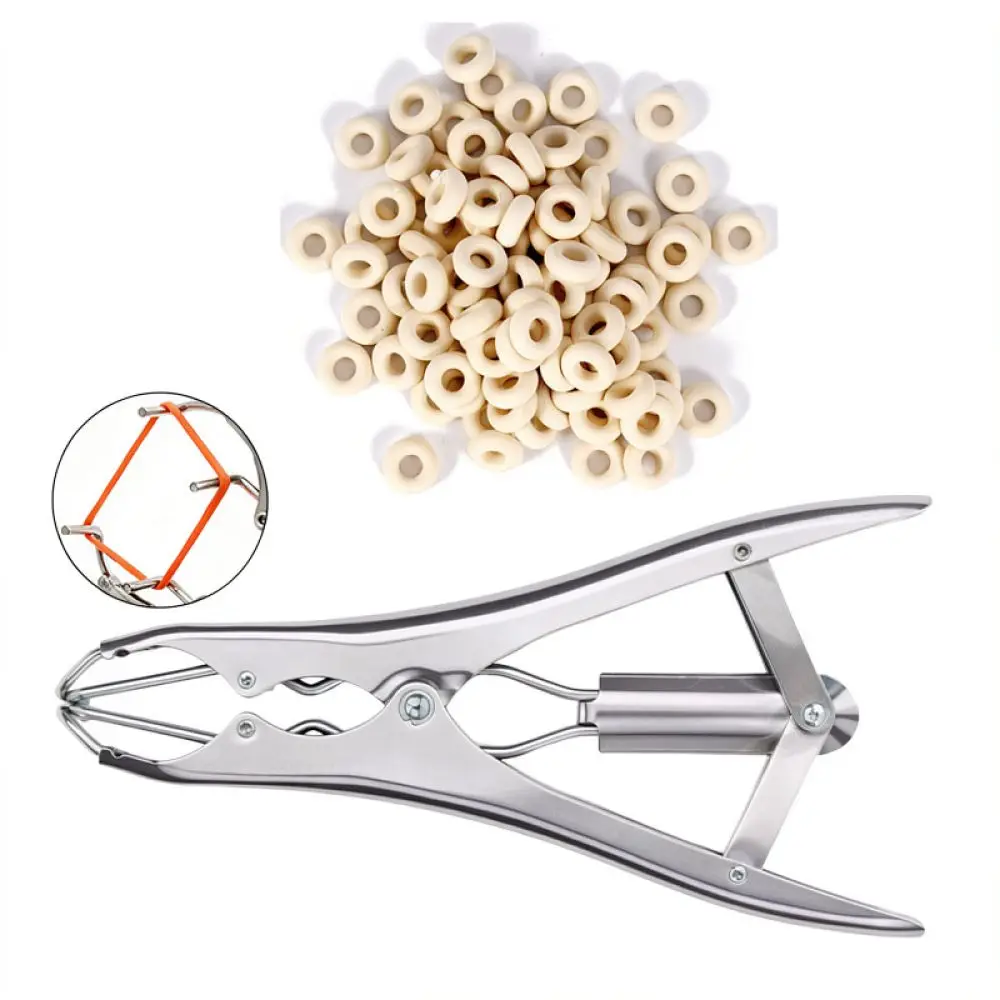 Stainless Steel Animal Tail Docking Pliers Castration Tool For For Zhimuren Livestock Pig Sheep Goat Farm Veterinary Applicator