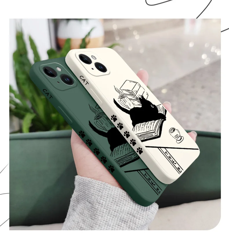 Tischkatze Handyhülle für iPhone 17 17 Air 16 16e 15 14 13 12 11 X XR XS Plus Pro Max Mini Silikonhülle – Detail 5