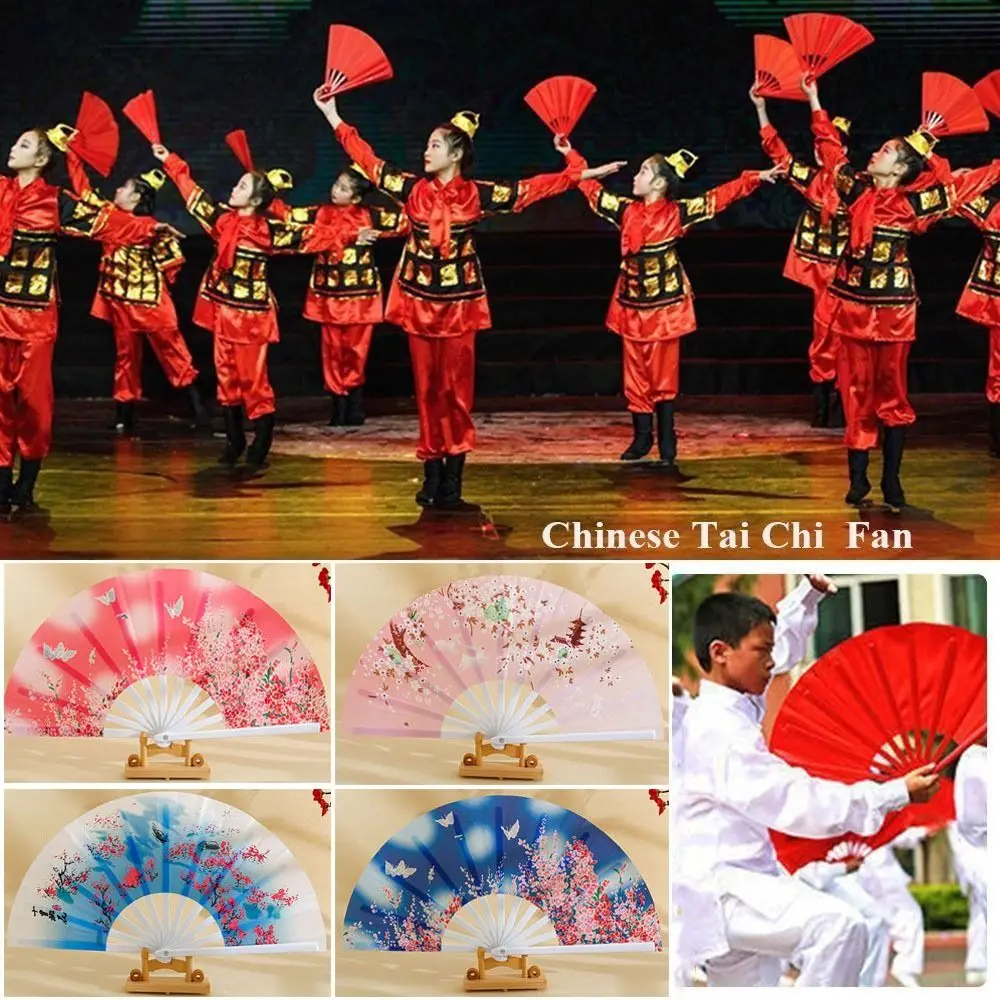 

28 см китайский веер для йоги Тай Чи пластиковая кость 8 цветов в древнем стиле веер кунг-фу веер в стиле шинуазри подарок декор для свадебной вечеринки