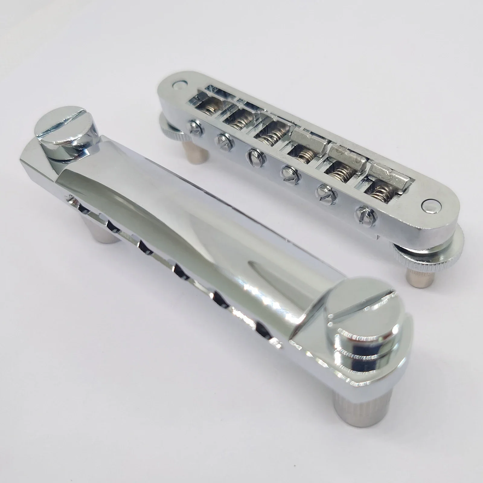 

Guitar Fixed Saddle Bridge Tailpiece Set with ABR-1 Style Tune-O-Matic Bridge Chrome for ABR LP SG EPi Electric guitars