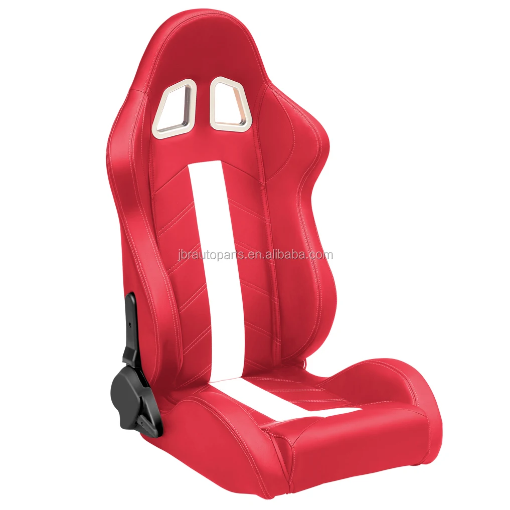 1045 Red PVC Leather Universal Vehicle Slider Simulator Gaming Station Adjustable Sim Bucket Racing Seats