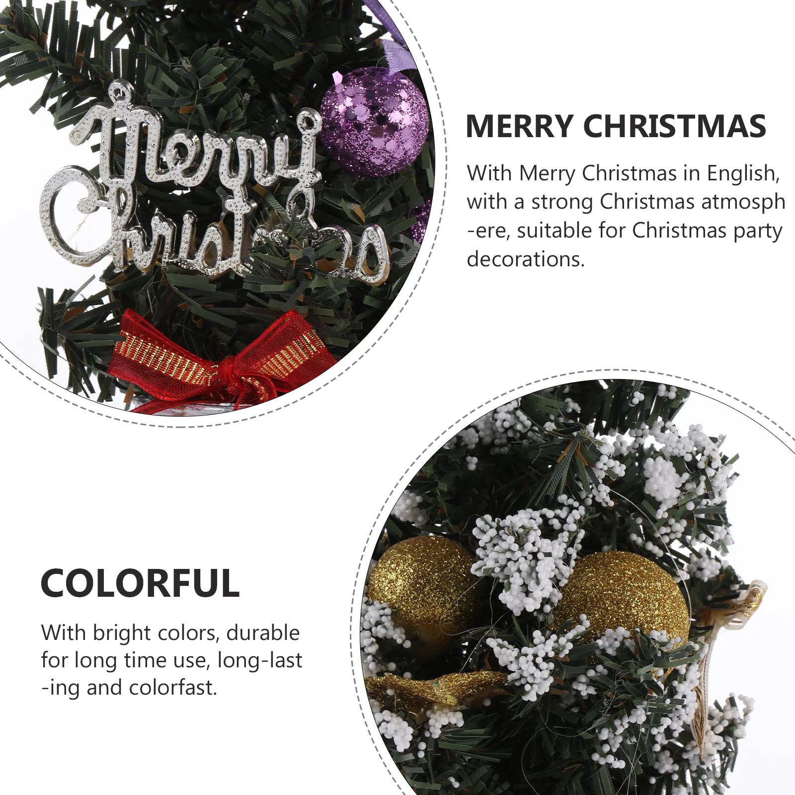

3Pcs Mini Xmas Trees Lovely Fireproof Artificial Decoration Supplies Xmas Ornaments Colorful Table Shelf Adornments