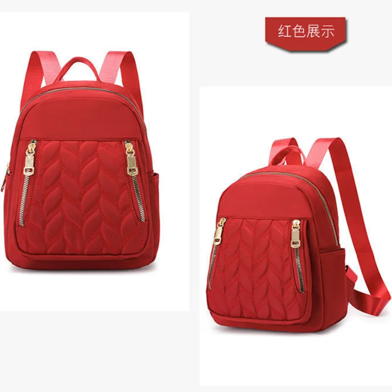 Mochila de tela Oxford de nailon resistente al agua para mujer, mochila de viaje para estudiantes, estilo informal, nueva tendencia de moda, 2024