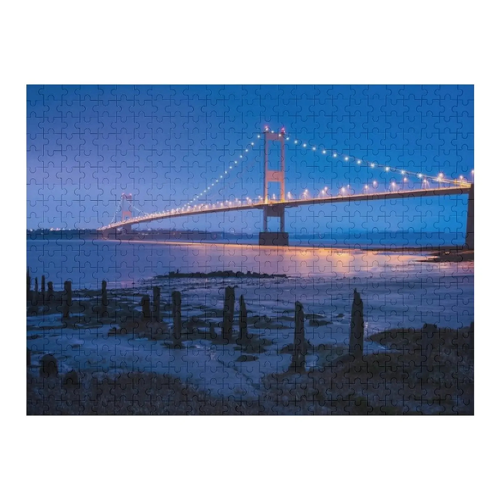 

The Severn Bridge, Gloucestershire Jigsaw Puzzle Toddler Toys Custom Wooden Name Puzzle