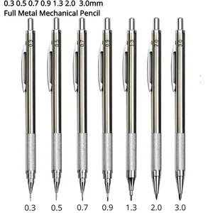 Ensemble de crayons mécaniques 0,3 0,5 0,7 0,9 1,3 2,0 mm Full Metal Art Painting Crayon automatique Fournitures scolaires de bureau 12 meilleures ventes 0,9mm - No 7