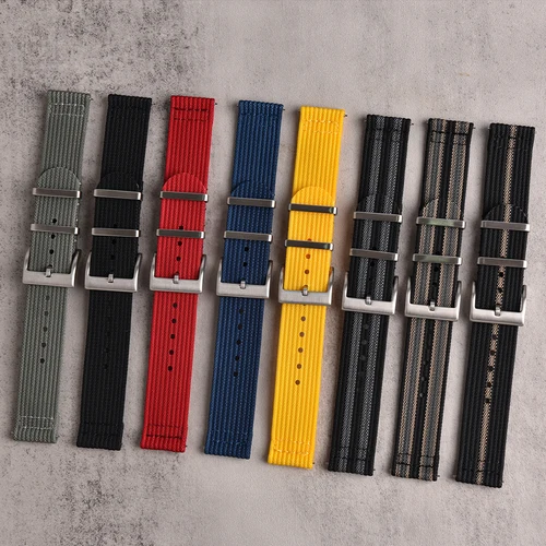 Nueva correa de reloj de nailon acanalado de dos piezas de liberación rápida 18mm 20mm 22mm pulseras de correa de reloj accesorios para pulseras militares