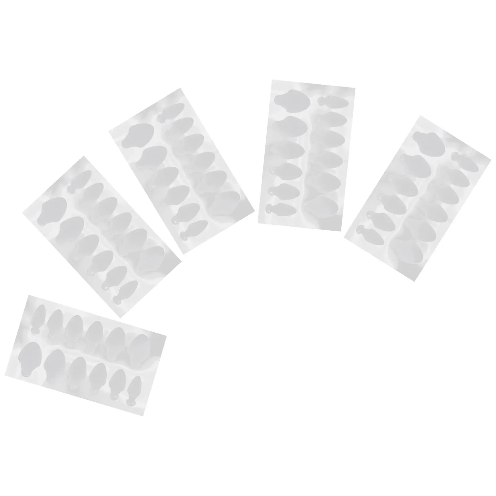 

5 Sheets Crystal Nail Stickers French Tip Manicure Silica Gel Tips Decals Adhesive Nail Tools Long