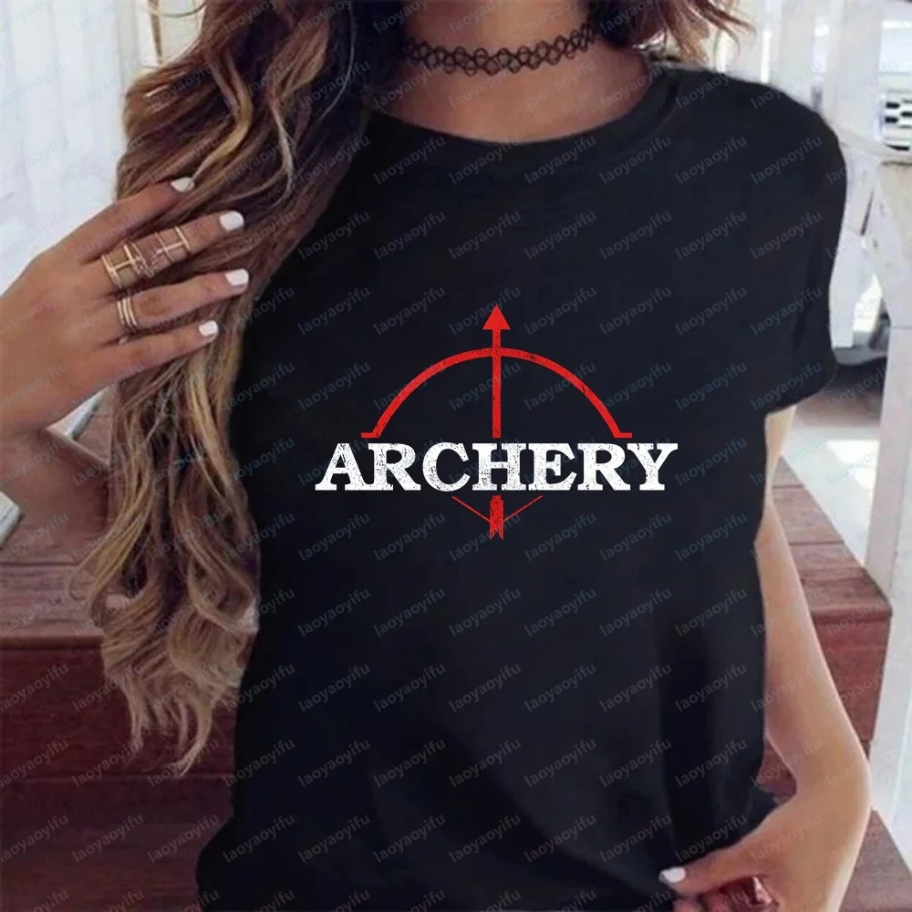 Archery - Bow and Arrow Design - Floral Pattern - Summer Casual Multi-Purpose Short-Sleeved T-Shirt for Both Men and Women