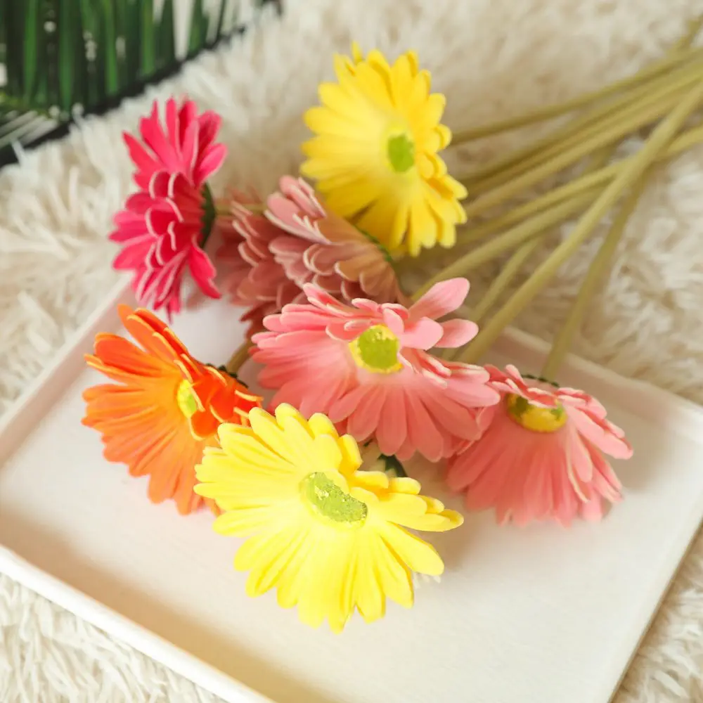 2/5pcs Artificial Flower PU African Daisy Sunflower Coreopsis Gerbera Simulation Plant Decor For Wedding Luxury Home Decoration