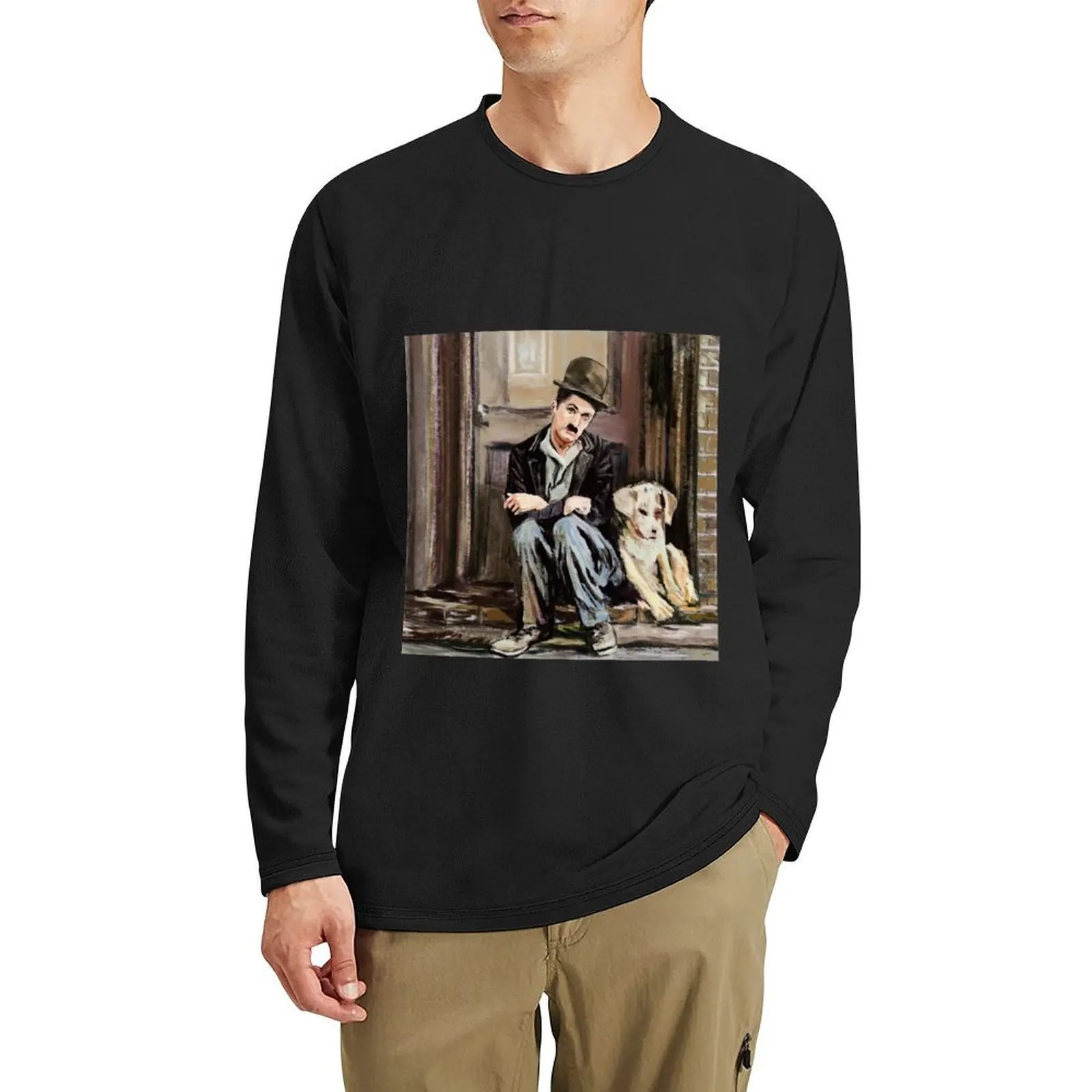 

Charlie Chaplin Long T-Shirt new edition t shirt boys t shirts heavyweight customized mens vintage
