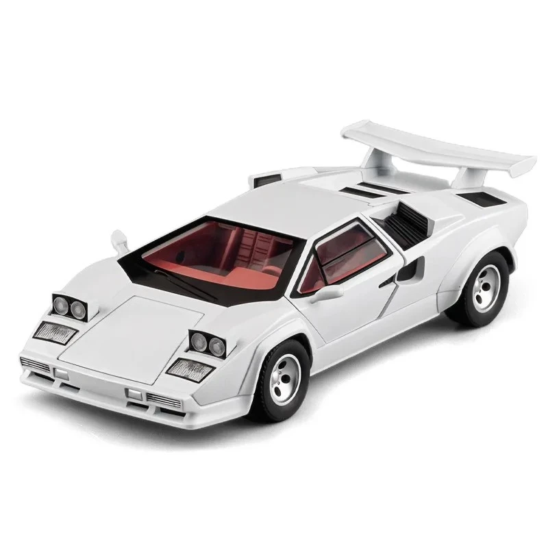 1:24 Countach LP500S Toy Car Model Sound Light Pull Back Lift Tail Wing Miniature Vehicles Souvenir Gifts