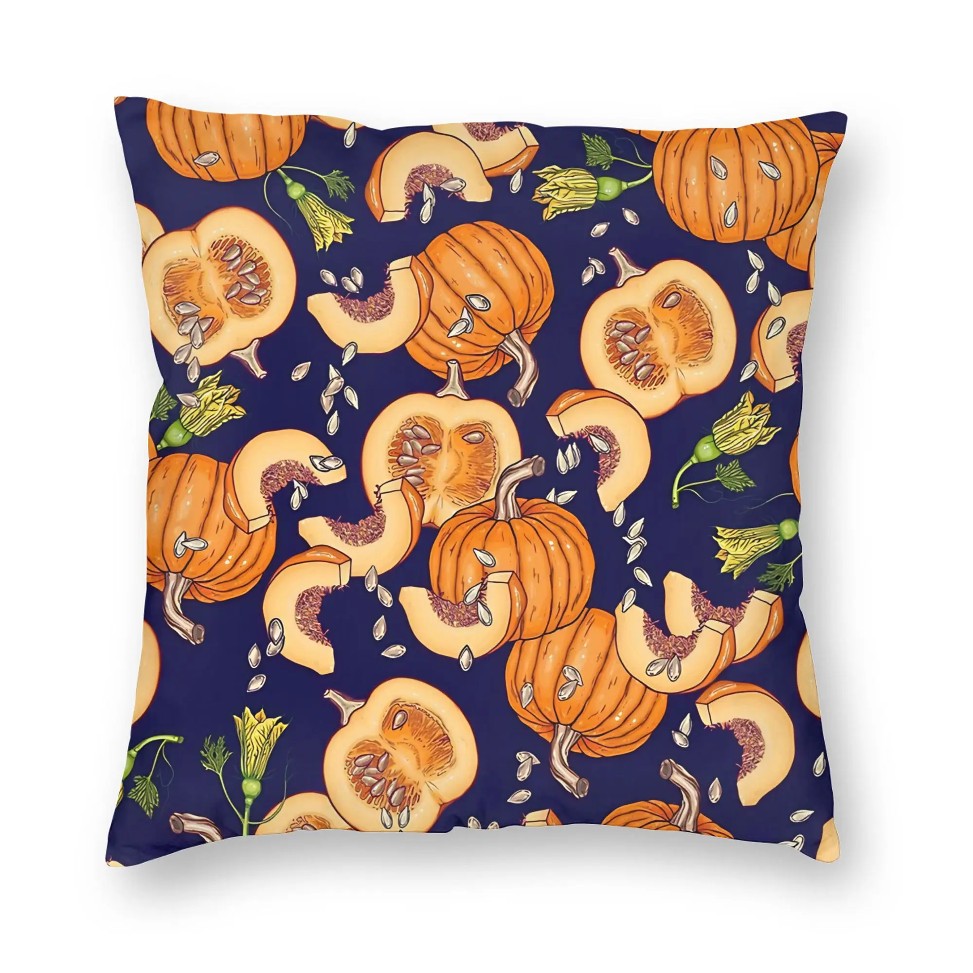 Pumpkin Night Life Pattern  Pillow Cover  Novelty Pillow Case For Couch Sofa Bedroom Custom Pillowcases Birthday Gift