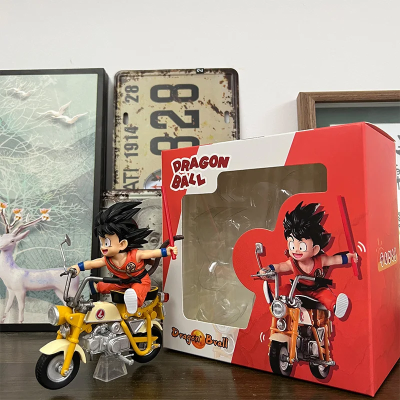 Dragon Ball Figura Anime, Filho Gohan Goku Action Figure, DBZ Pai e Filho Motocicleta, Adorável Coleção Modelo Brinquedos Presente