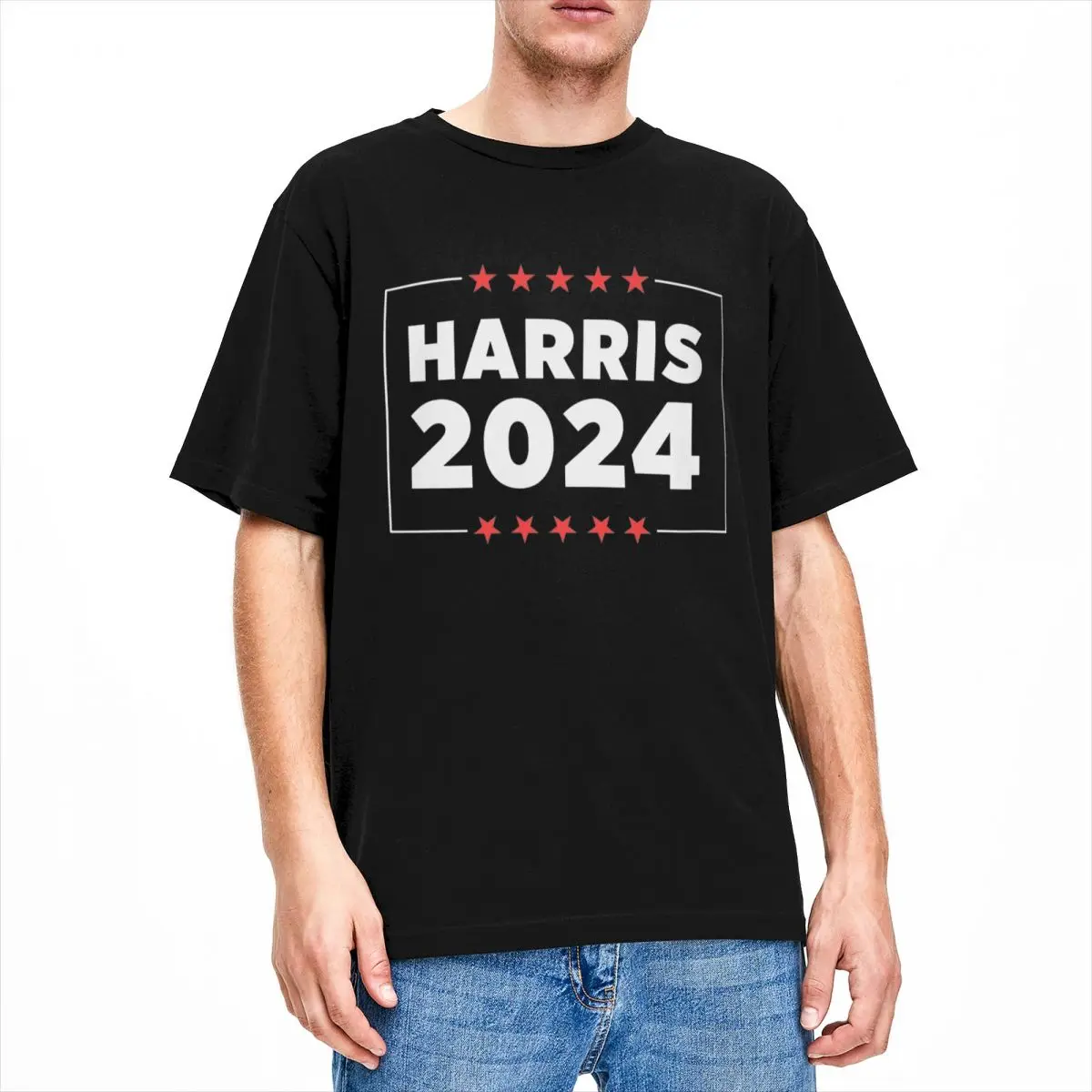 Kamala Harris 2024 President T Shirt Merch for Men Women 100% Cotton Crazy Round Neck Joe Biden Tees Short Sleeve Tops Unique