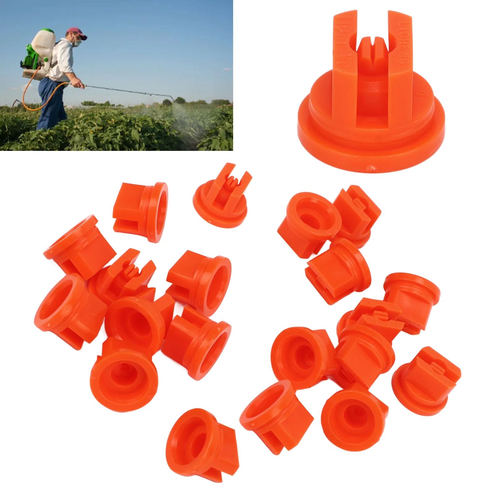 

20Pcs Flat Fan Spray Tips High Pressure Plastic Agricultural Sprayer Nozzle For Plant Protection