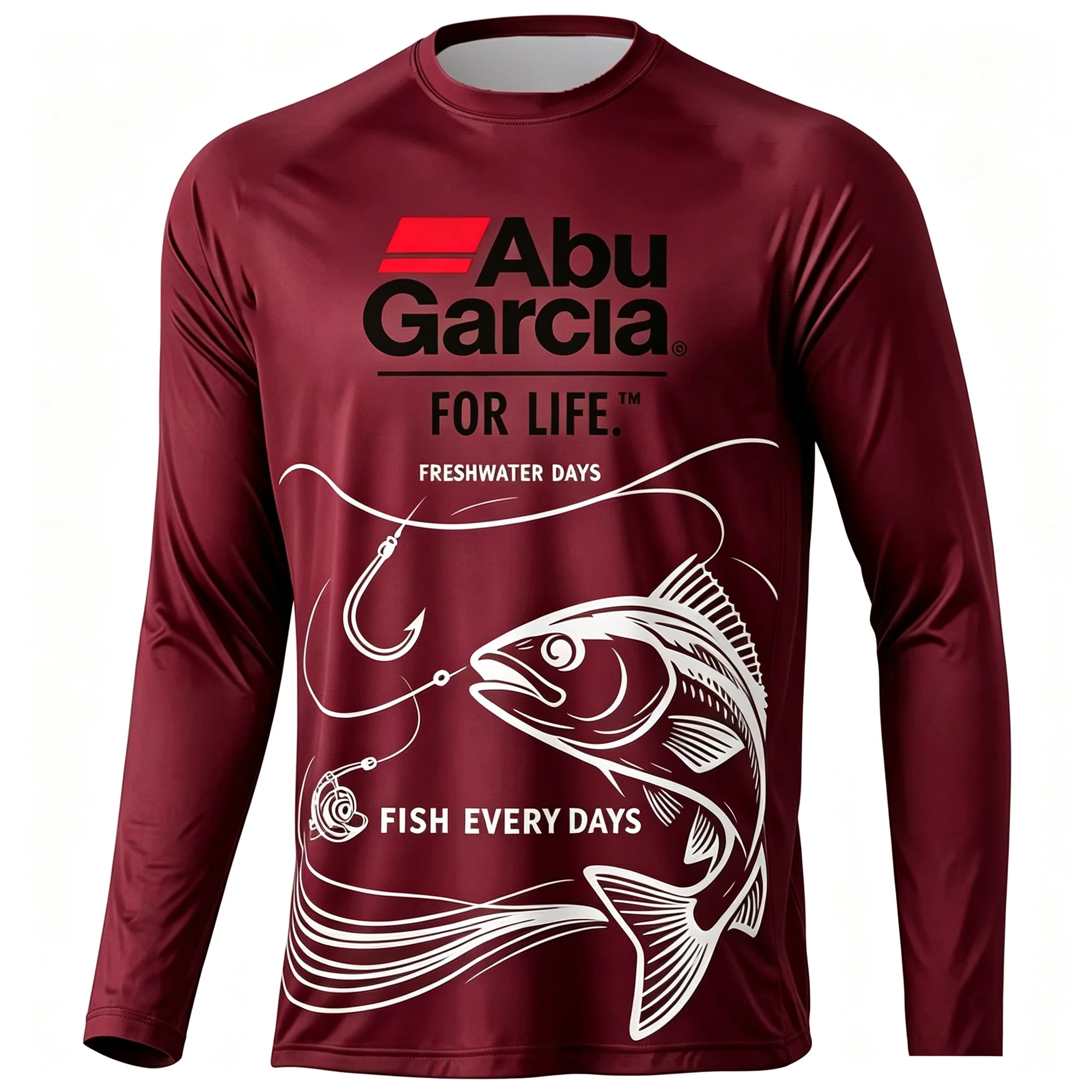 Herren Langarm-Angelhemd, lässiges Outdoor-Sportshirt mit Grafikdruck, Rundhals-Pullover, schnelltrocknendes T-Shirt – Detail 12