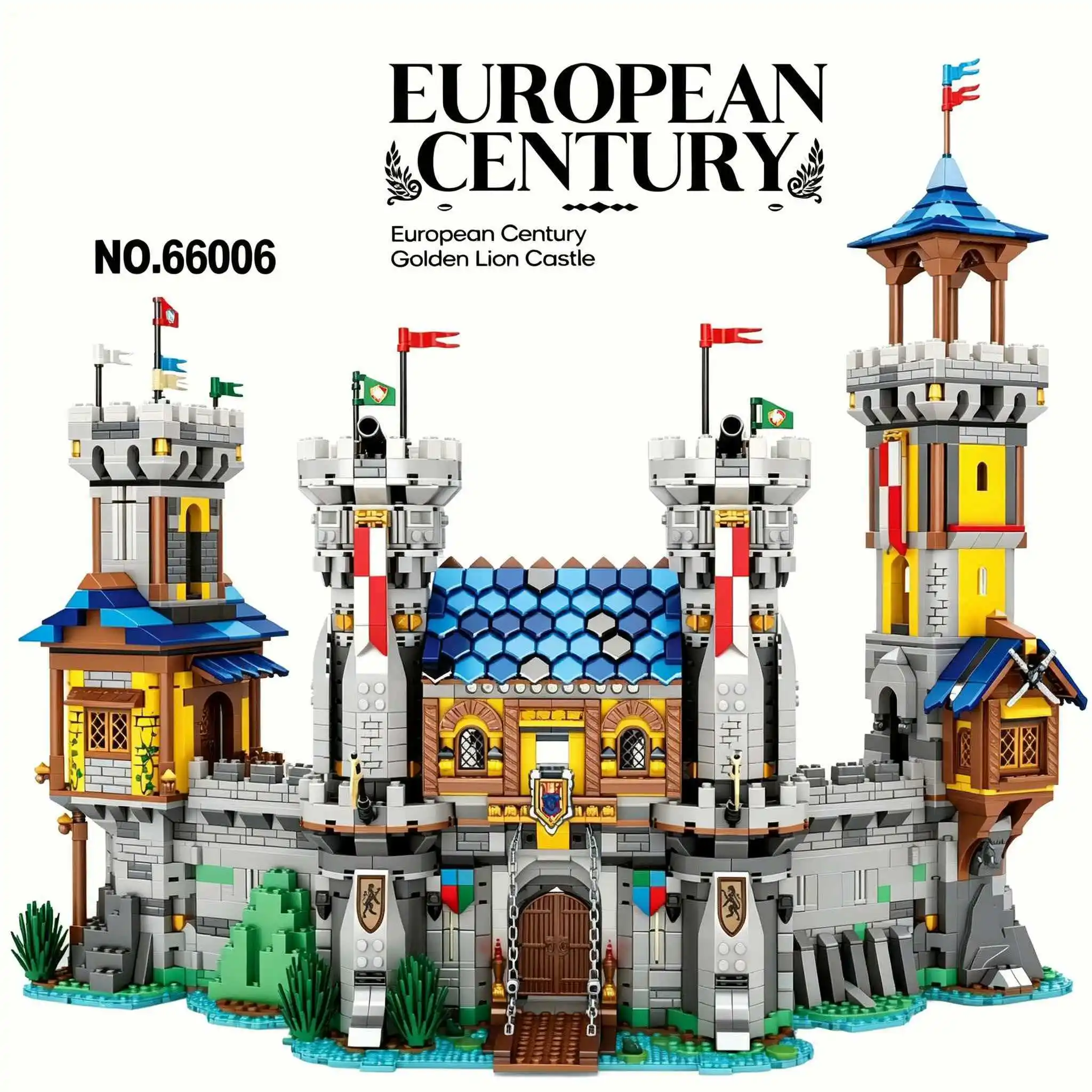 

Famous European Cityscape Medieval Castle Building Block Model MOC Architectural Building Blocks Toy Desktop Decoration Toy