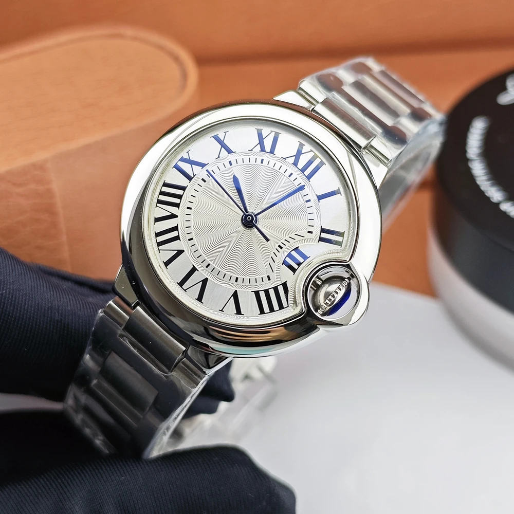 Balão azul nh05 relógio feminino 33mm logotipo personalizado relógio de aço inoxidável adequado para relógio de movimento nh05