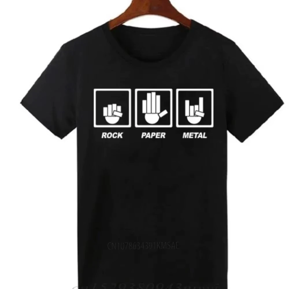 Summer Rock Paper Metal T Shirt Heavy Metal Band Hip Hop Tops Tee Shirts Harajuku Short Sleeve Cool T-shirt for Men Women Soft .