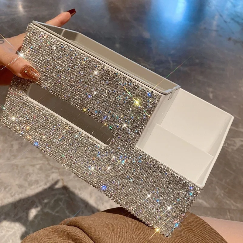 Picture 4: Diamond-encrusted Makeup Box, Desktop Remote Control, Storage Box, Dressing Table, Sundries Organizing Box, Living Room, Bedroom