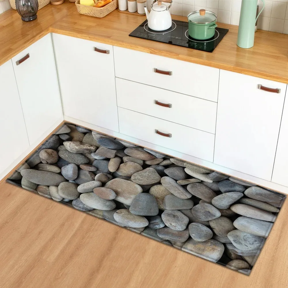 Домашние кухонные напольные коврики с узором под камень, декоративные напольные коврики для двери
