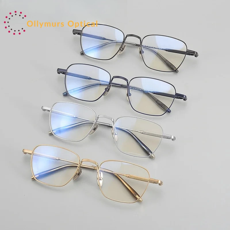نظارات طبية للرجال من OLLYMURS من التيتانيوم النقي IP إطار نظارات عالي الجودة وصفة لعدسة الرؤية مجال واسع متعدد البؤر