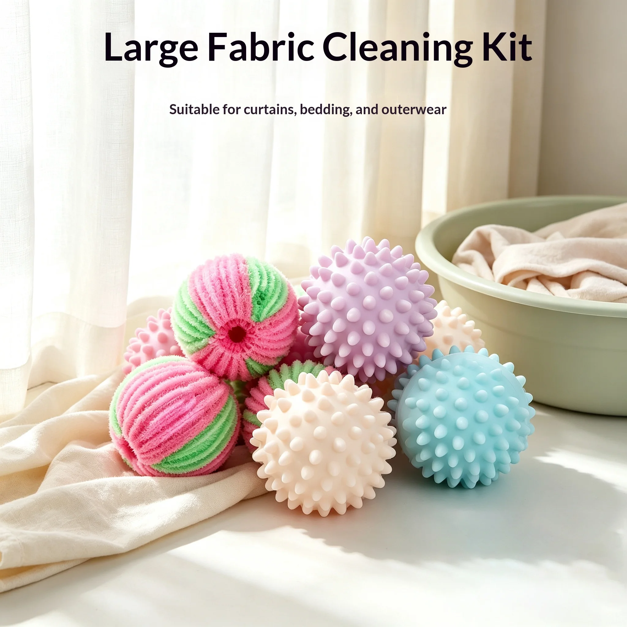 Reusable Washing Balls Set Hair Catcher Anti‑Tangling Laundry Balls for Washing Machine Household Laundry Supplies