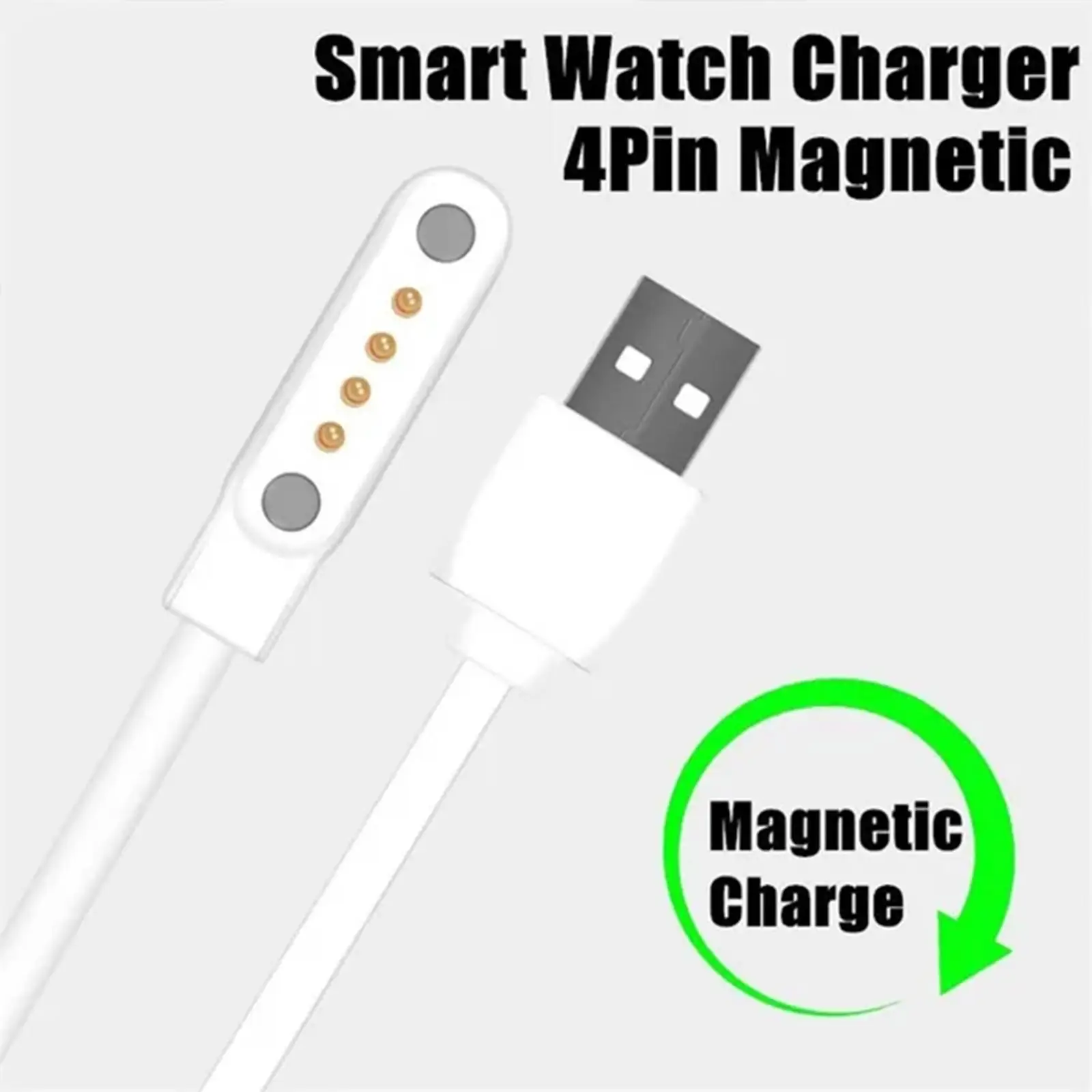 1PC Universal Smart Watch Charger Cord Magnetic Charging Cable 2 Pin 4 Pins USB Charger For Smart Watch 7.62mm 2.84mm 4mm